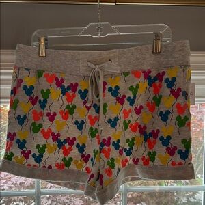 Disney Gray and Red Athletic Shorts with Mickey Mouse Print